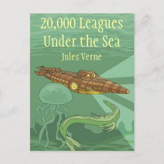 Twintigduizend collega's onder het Zee-Jules Verne Briefkaart