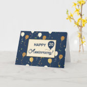 Twintigste Medewerker Jubileum Gold Look Balloons Kaart (Gele Bloem)