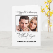 Twintigste trouwjubileum aangepaste naam en foto kaart (Gele Bloem)