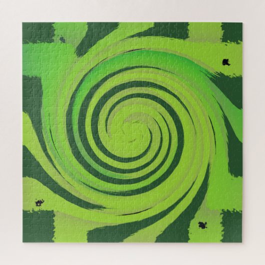 Twirl Me Green Pattern Legpuzzel (Verticaal)