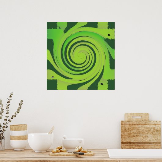 Twirl Me Green Pattern Poster (Keuken)