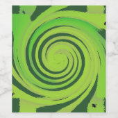 Twirl Me Green Pattern Wijn Etiket (Enkel label)