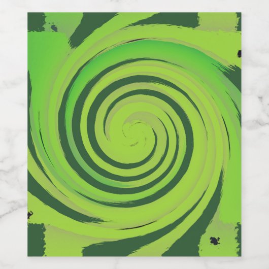 Twirl Me Green Pattern Wijn Etiket (Enkel label)