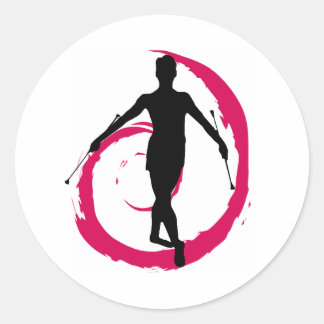 TWIRLER ZWIRL PINK/ZWART RONDE STICKER