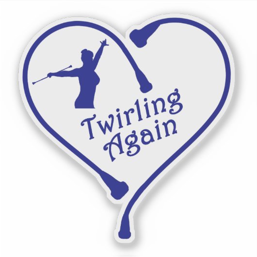 Twirling Again Blue Clear 4X4 Decal Sticker (Voorkant)
