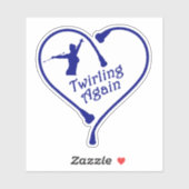 Twirling Again Blue Clear 4X4 Decal Sticker (Vel)
