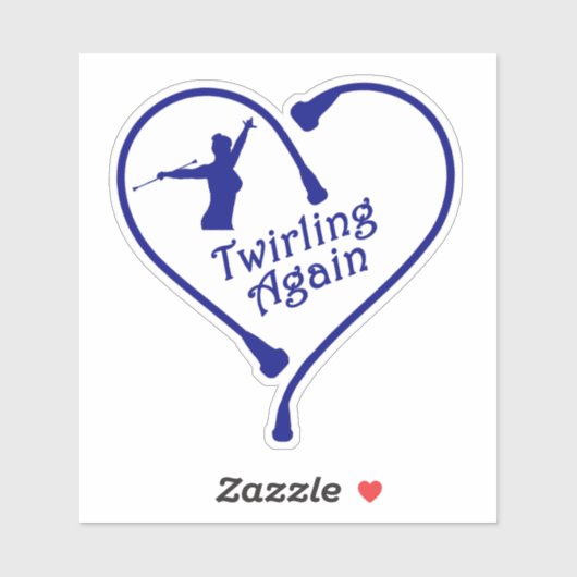 Twirling Again Blue Clear 4X4 Decal Sticker (Vel)