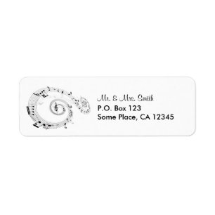 Twirling Musical Notes Etiket