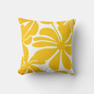 Twirly Yellow Floral Kussen