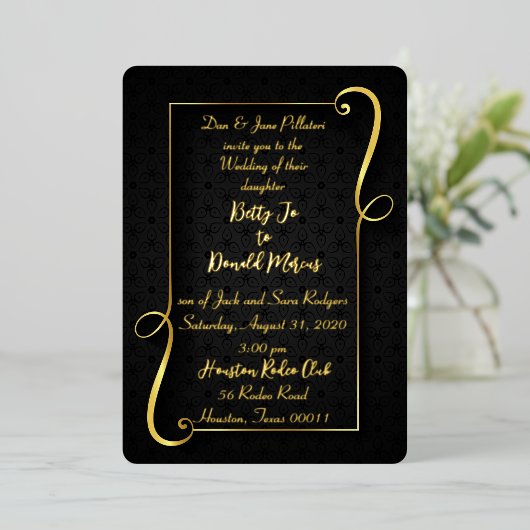 Twirter ensemble Faire-part de mariage à huile (Debout devant)