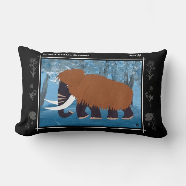 TWIS Lumbar Pillow: Blair's Animal Corner Mammoth Kussen (Voorkant)