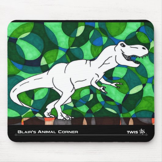 TWIS Mousepad: Blair's Animal Corner T Rex Muismat (Voorkant)