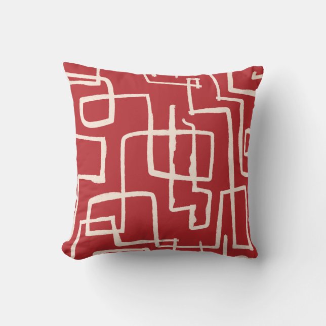 Twist & Turn Rood Wit Sierkussen (Voorkant)