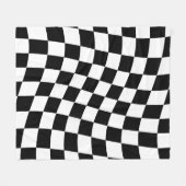 Twisted Black and White Checkered Square Pattern  Fleece Deken (Voorkant (Horizontaal))
