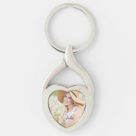 Twisted Heart Photo Metal Sleutelhanger