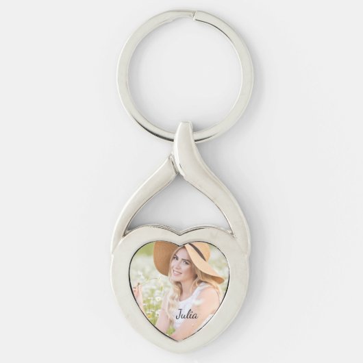 Twisted Heart Photo Metal Sleutelhanger (Voorkant)