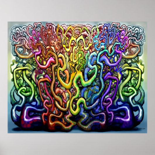 Twisted Interwoven Rainbow-kleuren Poster (Voorkant)