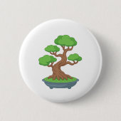 Twisted Japanese Bonsai Tree Ronde Button 5,7 Cm (Voorkant)