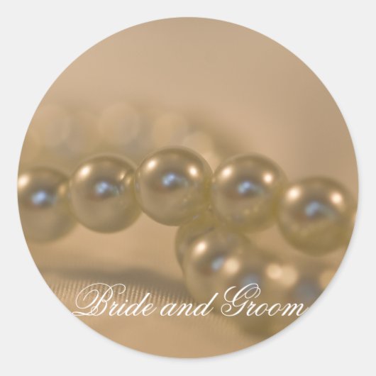 Twisted Pearls Wedding Envelope Seal Ronde Sticker (Voorkant)