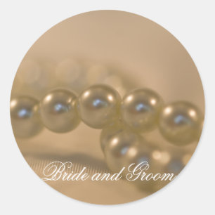 Twisted Pearls Wedding Envelope Seal Ronde Sticker