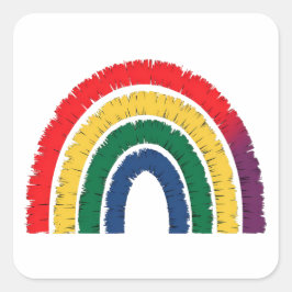 Twisted pride regenboog vierkante sticker