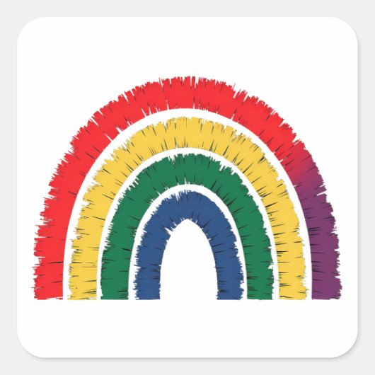 Twisted pride regenboog vierkante sticker (Voorkant)