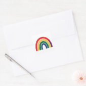 Twisted pride regenboog vierkante sticker (Envelop)