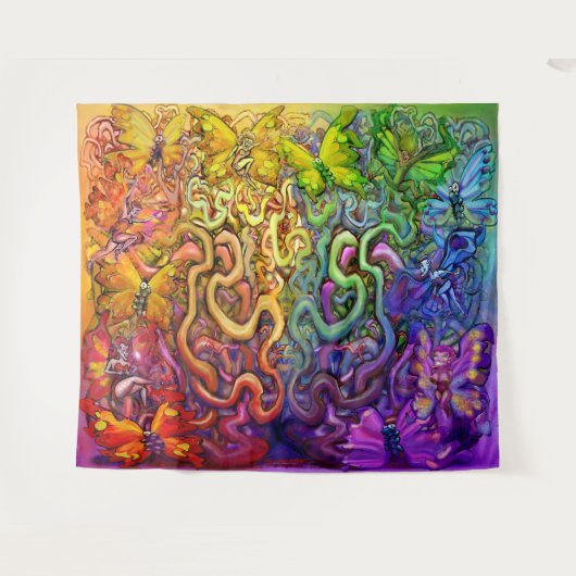 Twisted Rainbow Tapestry Wandkleed (Voorkant (horizontaal))