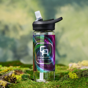 Twisted Smoke Monogram Aqua Waterfles