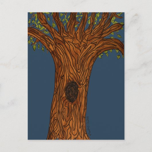 Twisted Tree with Blue background Briefkaart (Voorkant)