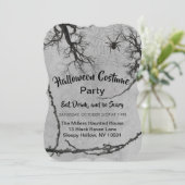 Twisted Vines en Spider Halloween Invitation Kaart (Staand voorkant)