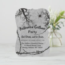 Twisted Vines en Spider Halloween Invitation