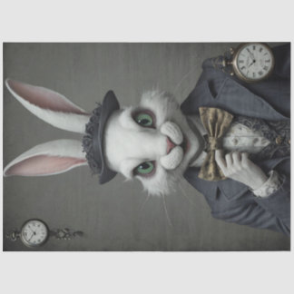 Twisted Wonderland - Creepy White Rabbit Decoupage Tissuepapier