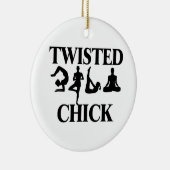 Twisted Yoga Chick Keramisch Ornament (Rechts)