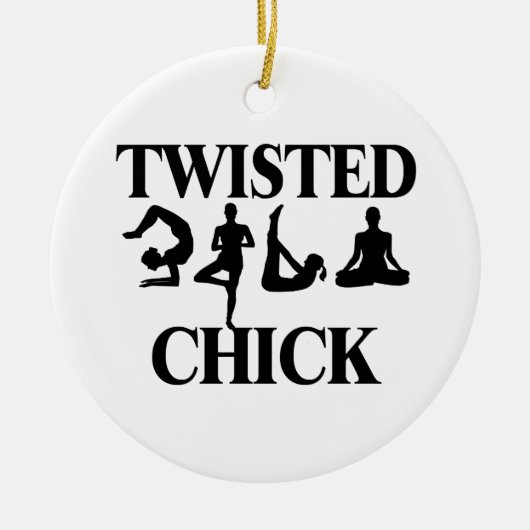 Twisted Yoga Chick Keramisch Ornament (Voorkant)