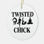 Twisted Yoga Chick Keramisch Ornament (Links)