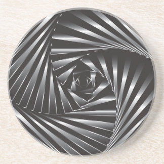 Twisted - Zwart staal Zandsteen Onderzetter