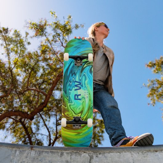 Twisting Liquid Multicolors Gepersonaliseerd Skateboard (Buiten 1)