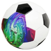 Twisting Liquid Multicolors Gepersonaliseerd Voetbal (Drie kwart)