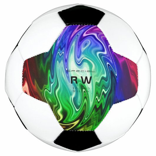 Twisting Liquid Multicolors Gepersonaliseerd Voetbal (Voorkant)