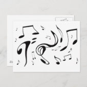 Twisting Musical Notes Briefkaart (Voorkant / Achterkant)