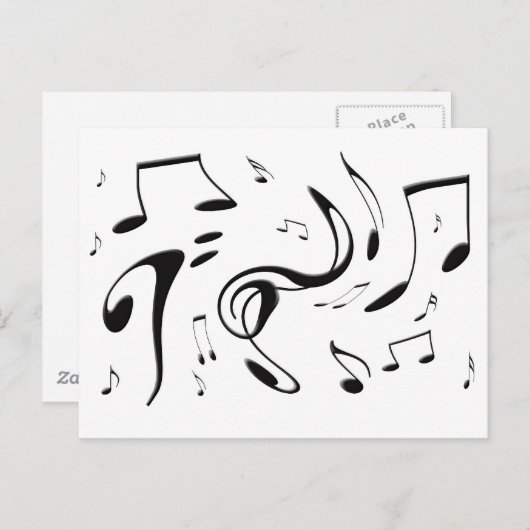 Twisting Musical Notes Briefkaart (Voorkant / Achterkant)