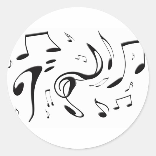 Twisting Musical Notes Sticker (Voorkant)