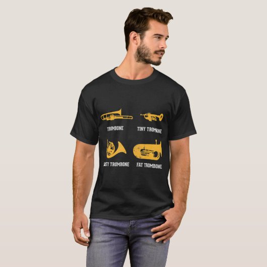 Twisty Fat Trombone Trombone Speler T-shirt (Voorkant volledig)