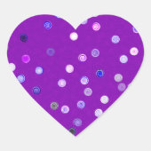Twisty Polka Dot Spirals Purple Heart Stickers (Devant)