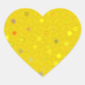 Twisty Polka Dot Spirals Yellow Heart Stickers (Devant)