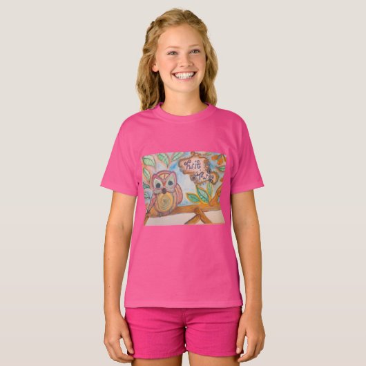 Twit Twoo, T-shirt Chouette Filles (Devant entier)