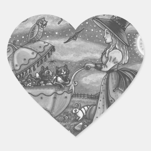 TWITCH, CHAT NOIR BUGGY GOTH STICKERS SHEET Heart (Devant)