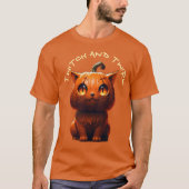 Twitch en Twirl Pumpkin Cat T-shirt (Voorkant)