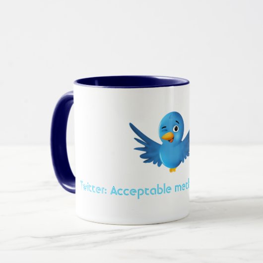 Twitter: Aanvaardbare stalkermethode. Mok (Voorkant links)